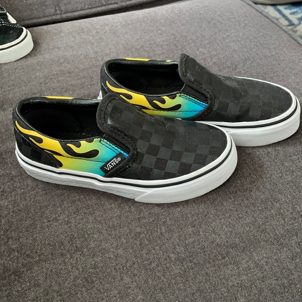 Toddler 11 Flame Vans Slip On